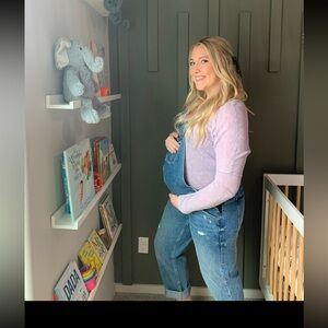 Maternity River Island Blue Denim Overalls